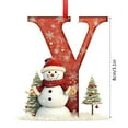 thumbnail image 1 of HomeDM 26 Letter Ornaments Hanging Pendant 2D Acrylic Letter Christmas Stocking Tag Xmas Tree Decorations Red Initial Alphabet for Wedding Party Garland Decor Letter Y, 1 of 2