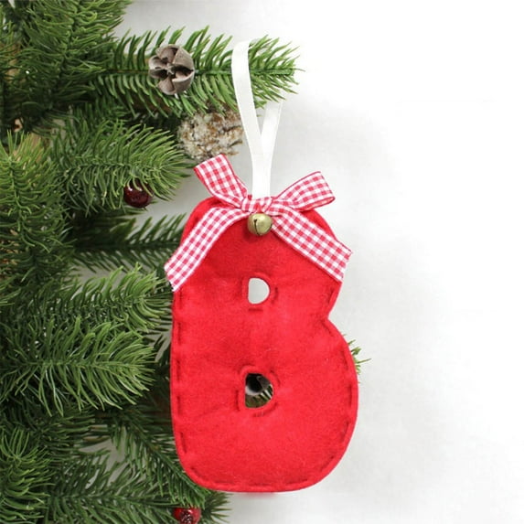 HomeDM 26 Letter Ornaments, Hanging Xmas Pendant for Christmas Tree Decor Xmas Alphabet Letters for Party Wreaths Home Decor (B)