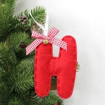 HomeDM 26 Letter Ornaments, Hanging Xmas Pendant for Christmas Tree Decor Xmas Alphabet Letters for Party Wreaths Home Decor (H)