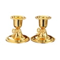 thumbnail image 1 of HomeDM 2Pcs Vintage Metal Pillar Candle Holders - Valentine's Day Wedding Table Centerpieces Decor Tealight Candlestick Holders for Special Events, Parties, 1 of 6