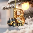 thumbnail image 1 of HomeDM 3.15" Christmas Construction Ornaments, 26 Letters Ornaments for Christmas Tree, Funny A to Z Alphabet Xmas Pendant Key Chain, Gift Wrapping, Excavator Gift, Letter B, 1 of 5