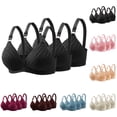 thumbnail image 1 of HomeDM 3 Pack Seamless Bras for Women Soft Wireless Full Coverage Bralettes No Underwire Supportive Comfort T-Shirt Bras, Black, 36B-C, 1 of 4