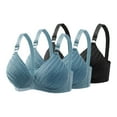 thumbnail image 1 of HomeDM 3 Pack Womens Wireless Bra Plus Size Supportive Seamless Bras Full Coverage Push Up Comfy No Underwire Tshirt Bras, 40B-C, 1 of 4