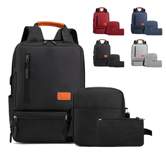 HomeDM 3 Pcs Travel Laptop Backpack, Business Carry on Backpack,Computer Backpack for Men Women College Weekender Bag Water Resistant Lightweight Daypack for Flight