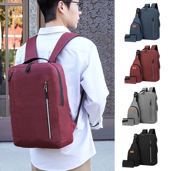 HomeDM 3 Pcs Travel Laptop Backpack, Business Carry on Backpack,Computer Backpack for Men Women College Weekender Bag Water Resistant Lightweight Daypack for Flight