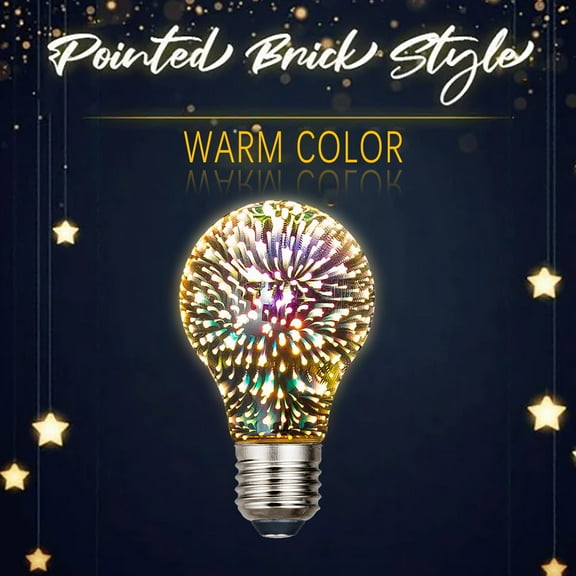 HomeDM 3D Fireworks LED Light Bulb Christmas Day Firework Lights Decoration Multi Color Light Bulb for Party Bar Festival Home Disco Holiday