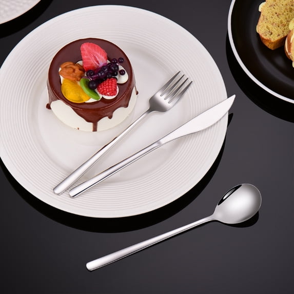 HomeDM 3Pcs Stainless Steel Flatware for Home Dining, Rust-Proof Cutlery, Forks Spoons and Knives, Mirror Polished Dishwasher Safe