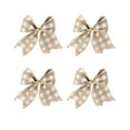 thumbnail image 1 of HomeDM 4Pcs Beige Christmas Bows Decorations 4.13" X 5.12" Xmas Wreath Bows Christmas Tree Hanging Ornaments Ribbon Bows for Tree Home Party Front Door Wreath Holiday Decor, 1 of 6
