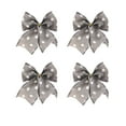 thumbnail image 1 of HomeDM 4Pcs Dark Gray Christmas Bows Decorations 4.13" X 5.12" Xmas Wreath Bows Christmas Tree Hanging Ornaments Ribbon Bows for Tree Home Party Front Door Wreath Holiday Decor, 1 of 6