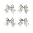 thumbnail image 1 of HomeDM 4Pcs Gray Christmas Bows Decorations 4.13" X 5.12" Xmas Wreath Bows Christmas Tree Hanging Ornaments Ribbon Bows for Tree Home Party Front Door Wreath Holiday Decor, 1 of 6