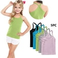 thumbnail image 1 of HomeDM 5 Pack Little Girls Undershirts Toddler Kids Camisole Spaghetti Straps Cami Dance Tank Tops Cotton Sleeveless 12Months-13Years, 1 of 8