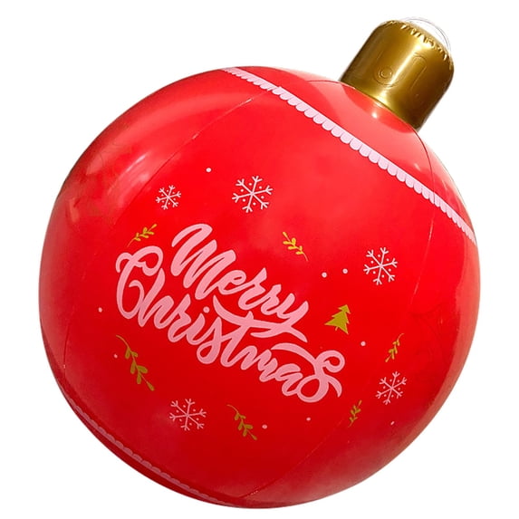 HomeDM 50cm/19.68" Inflatable Christmas Ball Ornaments Red Large Outdoor Christmas Ball Ornaments Xmas Themed Holiday Yard Christmas Tree Garden Front Door Decor