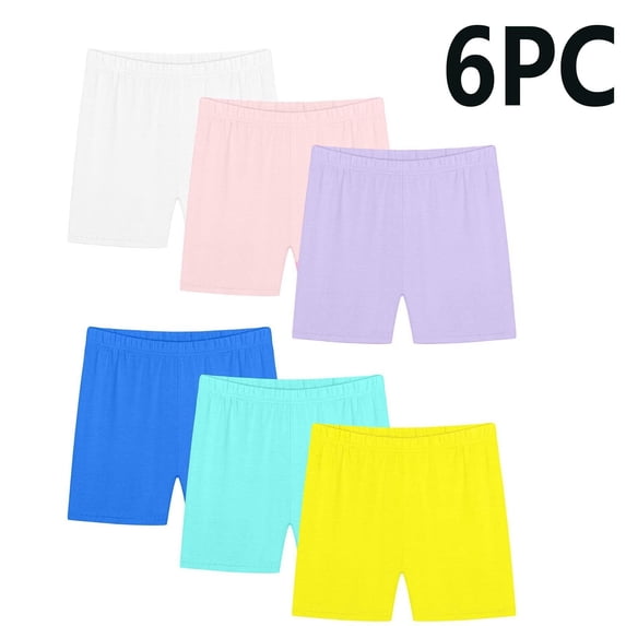 HomeDM 6 Pack Girls Shorts Casual Bike Shorts Athletic Dance Under Dress Clothes for Kids 6 Pack