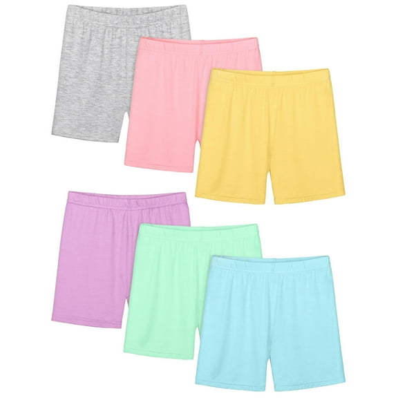 HomeDM 6 Pack Girls Shorts Casual Bike Shorts Athletic Dance Under Dress Clothes for Kids 6 Pack