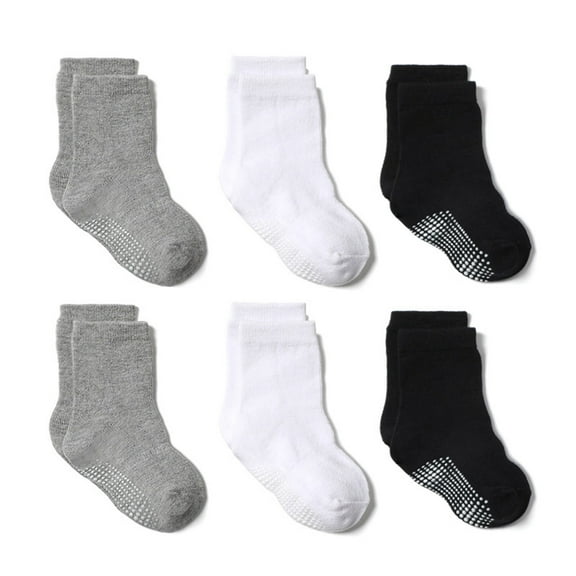 HomeDM 6 Pairs Kids Socks Boys Girls Athletic Crew Socks Soft Half Calf Toddler Socks for Little Boy Girls Sports Breathable Cotton Socks