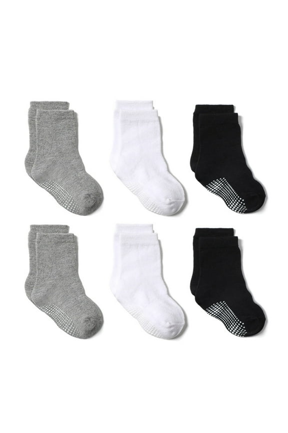 6 Pairs Kids Socks Boys Girls Athletic Crew Socks Soft Half Calf Toddler Socks for Little Boy Girls Sports Breathable Cotton Socks