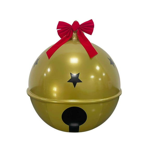 HomeDM 60cm/23.6" Large Inflatable Christmas Balls Yellow Xmas Ornaments Balls Christmas Decorations for Front Door Yard Holiday Wedding Party