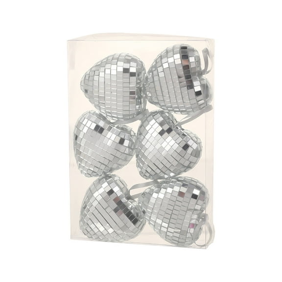 HomeDM 6Pcs Christmas Ball Ornaments 6cm/2.36" Shatterproof Christmas Tree Pendants Xmas Hanging Balls Decorations for Wedding Party Holiday Silver