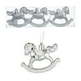 thumbnail image 1 of HomeDM 6Pcs Christmas Rocking Horse Plastic Ornaments Hanging Pendant for Christmas Tree Decorations Keepsake Gifts for Women Men Holiday Party Decor Silver 3.15"x2.36", 1 of 7