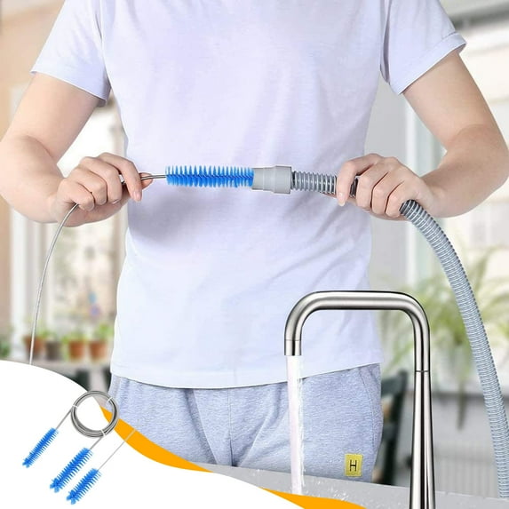 HomeDM 78.7 Inch Extra Long Pipe Cleaning Brush Flexible Double Ended Bristles Hose Pipe Cleaner Stainless Steel Long Tube Cleaning Brush for Fish Tank or Home Kitchen