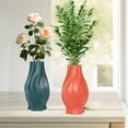 thumbnail image 1 of HomeDM 9.6"H Orange Plastic Flower Vase, Unbreakable Ceramic-Look Decorative Vase for Lavender Flowers for Home Living Room Dining Wedding Bouquet Decor, 1 of 7