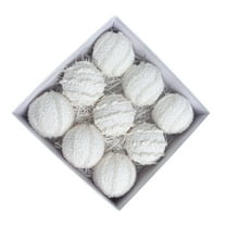 HomeDM 9Pcs Christmas Ball Ornaments Shatterproof Christmas Tree Pendants Xmas Hanging Balls Decorations for Wedding Party Holiday White