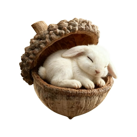 HomeDM Animal Acorn Ornaments - 2D Flat Acrylic Forest Animal Christmas Tree Hanging Pendant Animal Decoration Christmas Ornament for Home Decor