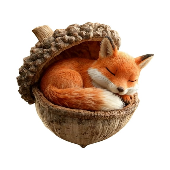 HomeDM Animal Acorn Ornaments - 2D Flat Acrylic Forest Animal Christmas Tree Hanging Pendant Animal Decoration Christmas Ornament for Home Decor