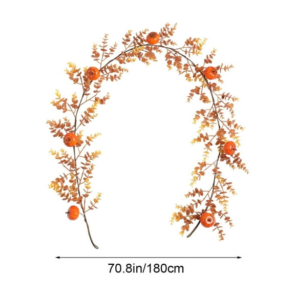 HomeDM Artificial Garland Maple Leaves for Thanksgiving 5.9ft Hanging Vine Garland Fall Home Decor Fake Autumn Leaves Garlands Christmas Decor for Porch Fireplace