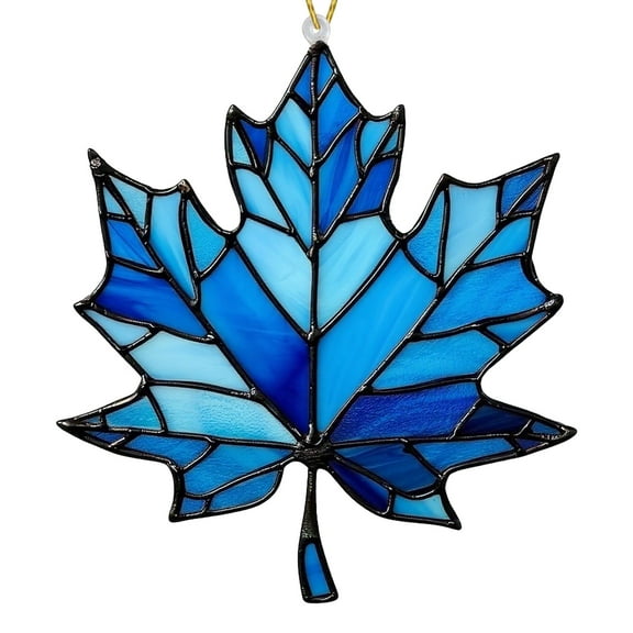 HomeDM Artificial Maple Leaf Ornaments for Christmas Tree Window Decor 2D Acrylic Maple Leaves Hanging Pendant 3.9" Fall Leaf Wall Ornament for Thanksgiving Party Decorations Gifts
