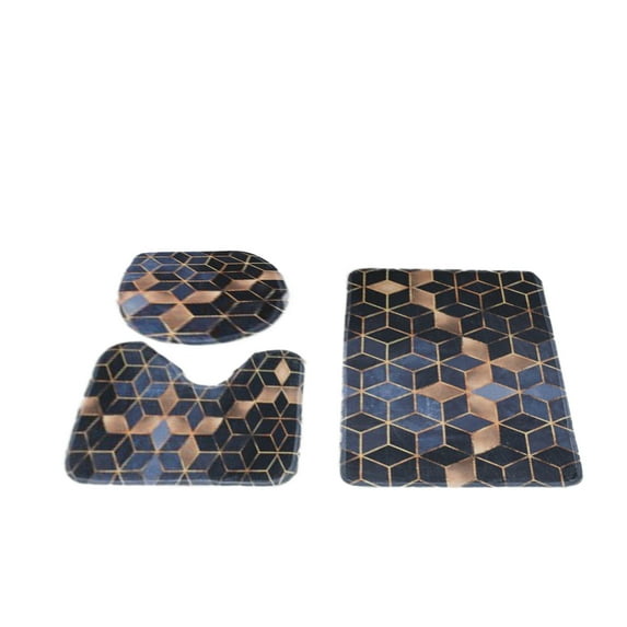 HomeDM Bathroom Rugs Bath mat 3 Piece Set Super Absorbent PVC Non Slip Underside, Bath mats for Bathroom Plush Shaggy Thick, Machine Washable Bathtub Toilet