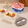 thumbnail image 1 of HomeDM Bento Boxes 2-Compartments Lunch Box with Spoon for Dining Out, Work, Picnic, Lunch Box Containers Divided Food Containers, 1 of 6