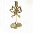 thumbnail image 1 of HomeDM Bow Candle Holder, 7.6 inch Metal Gold Bowknot Taper Candlestick Holders for Pillar Candles, Valentine's Day Wedding Christmas Table Centerpieces Decor, 1 of 9