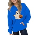 thumbnail image 1 of HomeDM Boys Girls Long Sleeve Hooded Sweatshirts - Unisex Kids Fall Winter Pullover Hoodie Sweatshirts - Blue/7-8 Years, 1 of 4