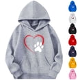 thumbnail image 1 of HomeDM Boys Girls Long Sleeve Hoodie - Unisex Kids Sweatshirts Cute Graphic Hooded Sweatshirts with Pockets - Gray/4-5 Years, 1 of 5