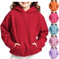 thumbnail image 1 of HomeDM Boys Girls Sweatshirts Long Sleeve Casual Pullover Hoodies with Pockets Solid Color Outwear, 1 of 10