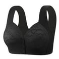 thumbnail image 1 of HomeDM Bras for Women No Underwire Comfortable Full Coverage Front Closure Bralettes Wireless Everyday Bras, Black, 38, 1 of 2