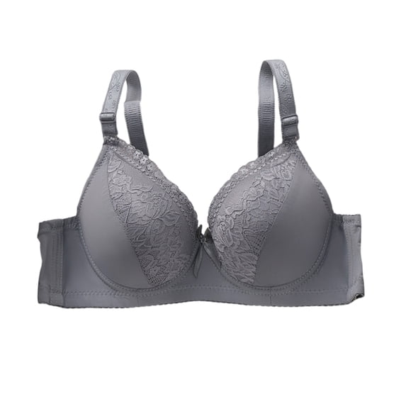 HomeDM Bras for Women Soft Underwire Bras Push Up Seamless T-Shirt Bra, Gray, 42B-C