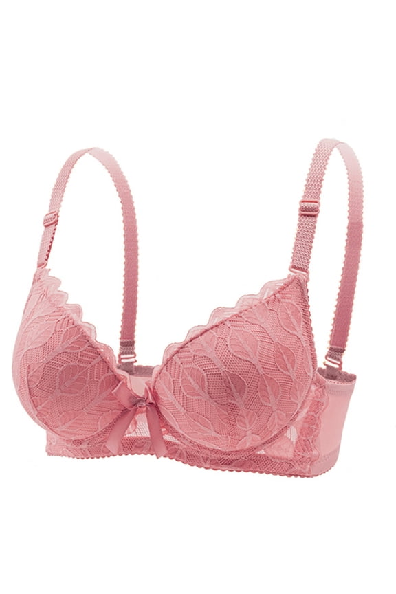 HomeDM Bras for Women Soft Underwire Bras Push Up Seamless T-Shirt Bra, Pink, 36A-B