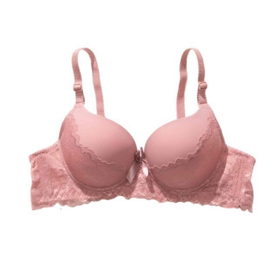 HomeDM Bras for Women Soft Underwire Bras Push Up Seamless T-Shirt Bra, Pink, 38B