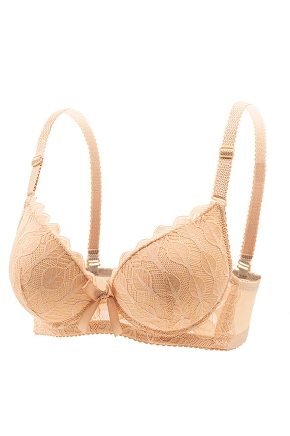 HomeDM Bras for Women Underwire Push Up Seamless Bras Full Coverage Bralettes Lift Support Everyday Bras, Beige, 34A-B