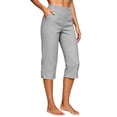 thumbnail image 1 of HomeDM Capri Pants for Women Stretch High Waist Golf Yoga Hiking Gray Casual Work Dress Pants Size 4XL, 1 of 9