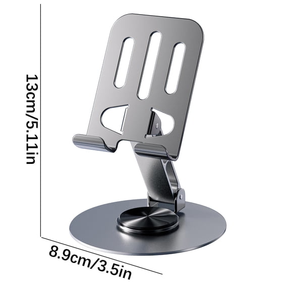 HomeDM Cell Phone Stand, 360° Rotating Phone Dock Holder Fully Foldable Phone Holder for Desk, Desktop Mobile Phone Cradle Dock