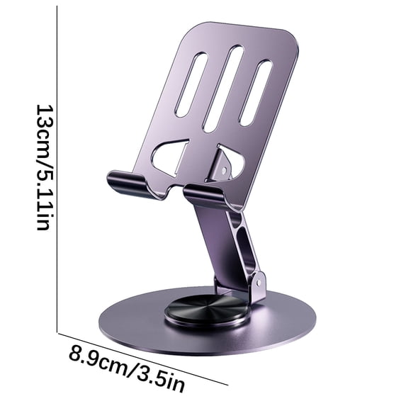 HomeDM Cell Phone Stand, 360° Rotating Phone Dock Holder Fully Foldable Phone Holder for Desk, Desktop Mobile Phone Cradle Dock