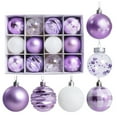 thumbnail image 1 of HomeDM Christmas Balls 12Pcs Purple Shatterproof Ornaments Balls 6cm/2.36" Christmas Tree Hanging Pendant for Holiday Wedding Party Home Decor, 1 of 6