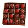 thumbnail image 1 of HomeDM Christmas Balls 12Pcs Red Shatterproof Ornaments Balls 6cm/2.36" Christmas Tree Hanging Pendant for Holiday Wedding Party Home Decor, 1 of 6