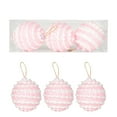 thumbnail image 1 of HomeDM Christmas Balls 3Pcs Pink Shatterproof Ornaments Balls 8cm/3.15" Christmas Tree Hanging Pendant for Holiday Wedding Party Home Decor, 1 of 6