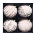 thumbnail image 1 of HomeDM Christmas Balls 4Pcs White Shatterproof Ornaments Balls 10cm/3.94" Christmas Tree Hanging Pendant for Holiday Wedding Party Home Decor, 1 of 6