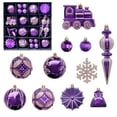 thumbnail image 1 of HomeDM Christmas Balls 60Pcs Purple Shatterproof Ornaments Balls Assorted Christmas Tree Hanging Pendant for Holiday Wedding Party Home Decor, 1 of 5