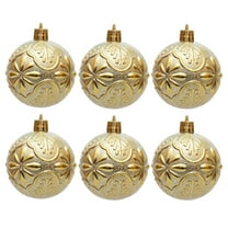 HomeDM Christmas Balls 6Pcs Gold Shatterproof Ornaments Balls 6cm/2.36" Christmas Tree Hanging Pendant for Holiday Wedding Party Home Decor